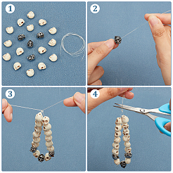 10 pièce de perles d'Halloween en acier inoxydable 304&nbsp;STAS-DC0008-83