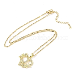 Colliers avec pendentif en forme de cœur en acier inoxydable 304 et zircone cubique&nbsp;LS-NJEW-H029-01G-J