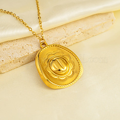 Colliers pendentifs chapeau de cowboy en acier inoxydable 304&nbsp;WGB678A-01