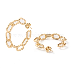 Boucles d'oreilles demi-cercle en laiton&nbsp;EJEW-Z002-07G