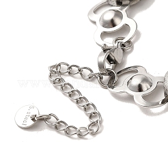 Bracelet à maillons ronds plats en acier inoxydable 304 anti-ternissement&nbsp;BJEW-Q776-02A-02