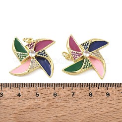 Pendenti in zirconi cubici colorati in micro pavè di ottone&nbsp;CU-CBA6B6F-07G
