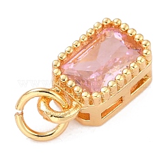 Encantos de circonita cúbica con incrustaciones de latón chapado en oro real de 18k&nbsp;ZIRC-L100-075G-08