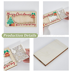 Porte-monnaie rectangulaire en bois sur le thème de Noël&nbsp;AJEW-WH20006-282B