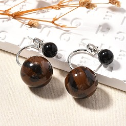 Boucles d'oreilles à tige en alliage et 925 en argent sterling et résine&nbsp;EJEW-Q013-10A