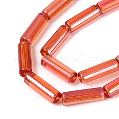 Chapelets de perles en verre transparent électrolytique&nbsp;EGLA-Q132-02A-C02