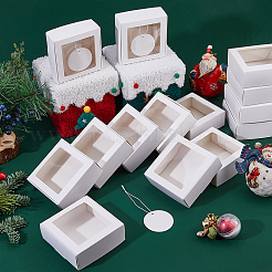 30 Stück quadratische Versandboxen aus Kraftpapier mit Sichtfenster&nbsp;DIY-DC0004-32