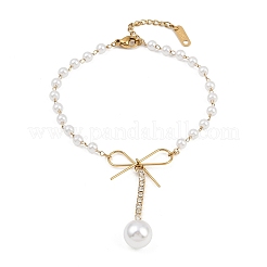 Braccialetti con ciondoli in acciaio inossidabile 304 e strass di cristallo&nbsp;BJEW-G755-03G