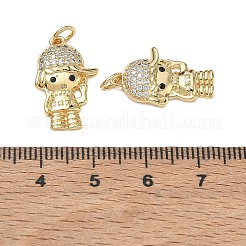 Pendenti in zirconi neri con micro pavè di ottone&nbsp;CU-CBA9AFC-01G-05