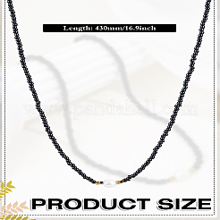 Collier en perles de riz naturelles et perles de verre pour femmes&nbsp;NJEW-LP0007-01A