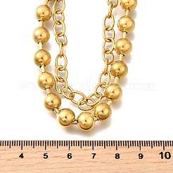 Colliers à chaîne et à billes en acier inoxydable 304 pour femmes&nbsp;NJEW-F340-02G