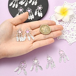 6 Stück 3 Farben Rack-Plating-Legierung Strass-Anhänger&nbsp;FIND-YW0011-72