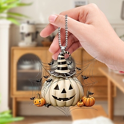 Decoraciones colgantes de acrílico con forma de calabaza de Halloween&nbsp;PW-WG194E8-01