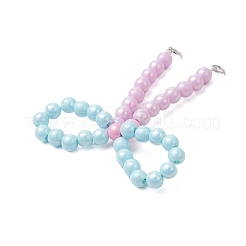 3 pièce de perles acryliques opaques de 3 styles différents avec perles à écraser en laiton et pendentifs à anneaux ouverts en fer&nbsp;PALLOY-JF03487