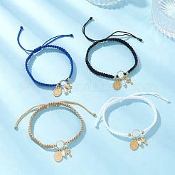 Ovales Armband mit Anhängern aus Edelstahl 304 und natürlichen Süßwasserperlen&nbsp;BJEW-JB12928