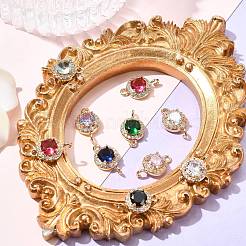 10 ciondolo con connettore in ottone placcato oro chiaro con pavé di zirconi cubici&nbsp;KK-CJ0002-26