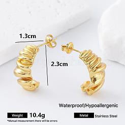 Boucles d'oreilles à clous torsadées irrégulières en acier inoxydable 304 pour femmes&nbsp;FC7299