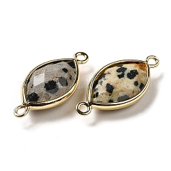 Charms conectores facetados de jaspe dálmata natural&nbsp;G-K347-03G-12