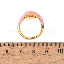 Offene Manschettenringe aus Messing und Emaille für Damen&nbsp;RJEW-A098-01G