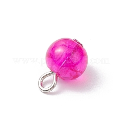 10 Stück sprühlackierte Crackle-Glasanhänger&nbsp;PALLOY-JF03253-01