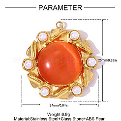 304 Edelstahl-Glasanhänger&nbsp;STAS-OY008-62G