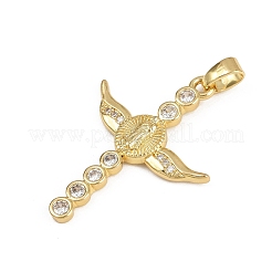Pendentifs avec zircon cubiques à micro-pavés en laiton&nbsp;KK-D409-47B-G