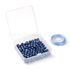 100 Stk. 8 mm natürliche Kyanit/Cyanit/Disthen runde Perlen&nbsp;DIY-LS0002-52