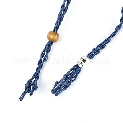 Fabrication de collier de pochette en macramé avec cordon ciré tressé réglable&nbsp;MAK-WH0009-02F