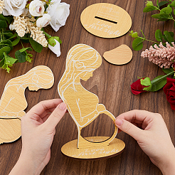 Plaque commémorative en bois pour la naissance d'un bébé&nbsp;DJEW-WH0053-45
