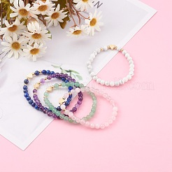 Pierres précieuses naturelles bracelets en perles rondes extensibles&nbsp;BJEW-JB05992