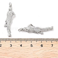 Placage de crémaillère en laiton micro pavé pendentifs en zircone cubique claire&nbsp;KK-M280-03P