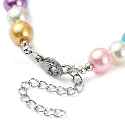 Braccialetti con perline di finte perle di vetro da donna&nbsp;BJEW-JB10033-02