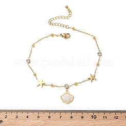 Sommerliche Strand-Fußkettchen in Muschelform&nbsp;AJEW-K054-05G