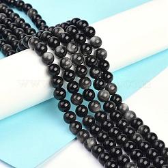 Natürliche silberne Obsidianperlenstränge&nbsp;G-D083-01C