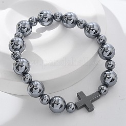 Stretch-Armbänder aus natürlichem Titan mit Hertz-Perlen für Frauen und Männer&nbsp;BJEW-R015-02