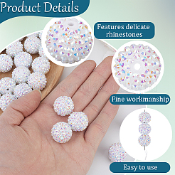 50pcs perles de strass en résine&nbsp;RESI-PA0001-45B