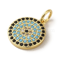 Pendenti in zirconi cubici colorati in micro pavè di ottone&nbsp;KK-R162-076G