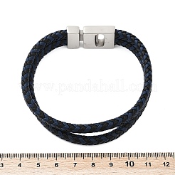 Braccialetti in cordino di pelle microfibra intrecciata per donna uomo&nbsp;BJEW-D304-17P-01