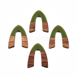 Pendentifs en résine opaque et bois de noyer&nbsp;RESI-N025-029-B02