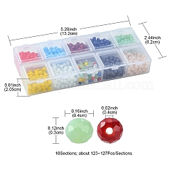 10 Gitter 10 Arten undurchsichtige einfarbige Glasperlenstränge&nbsp;EGLA-YW0001-45
