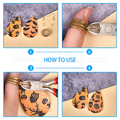 DIY 8 Paar Halloween-Ohrring-Sets aus PU-Leder&nbsp;DIY-FH0002-30