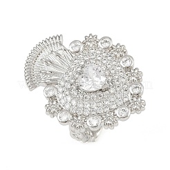 Anelli di polsino in zircone chiaro con micro pavè di ottone&nbsp;RJEW-P155-04D-P