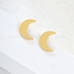 Pendientes de botón de acero inoxidable con forma de luna 201&nbsp;OA0513