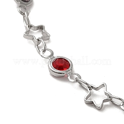 Pulseras de cadena de eslabones de estrella de latón&nbsp;BJEW-L685-03P