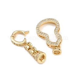 Messing Micro Pave klare Zirkonia Falte über Verschlüsse&nbsp;KK-U059-58G