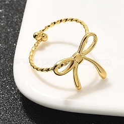 Bague ouverte en acier inoxydable 304 pour femme&nbsp;RJEW-B109-01G-02