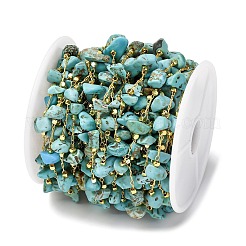 Turquoise synthétique main perles chaînes&nbsp;CHC-I026-D-01G