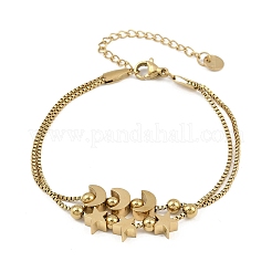 Mehrreihige Armbänder aus Edelstahl 304 mit Kastenkette für Damen&nbsp;BJEW-K291-01G
