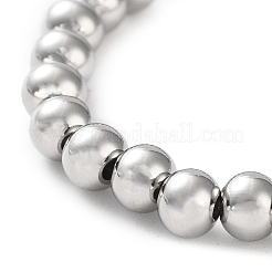 Anlaufgeschützte Stretch-Armbänder aus chirurgischem Edelstahl 316 mit runden Perlen&nbsp;LS-BJEW-M305-01D-P