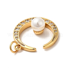 Placage de crémaillère en laiton micro pavé pendentifs en zircone cubique claire&nbsp;KK-H431-08G
